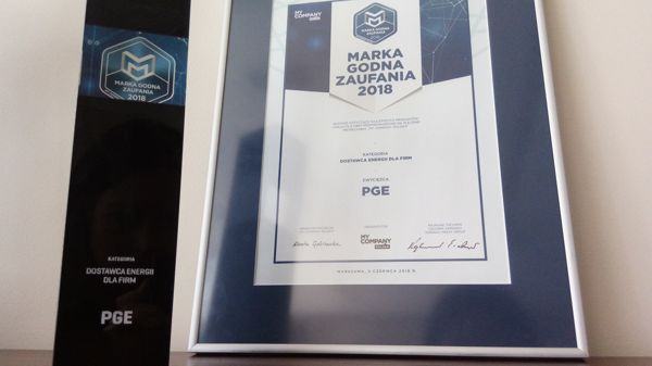 PGE Marką Godną Zaufania dla firm