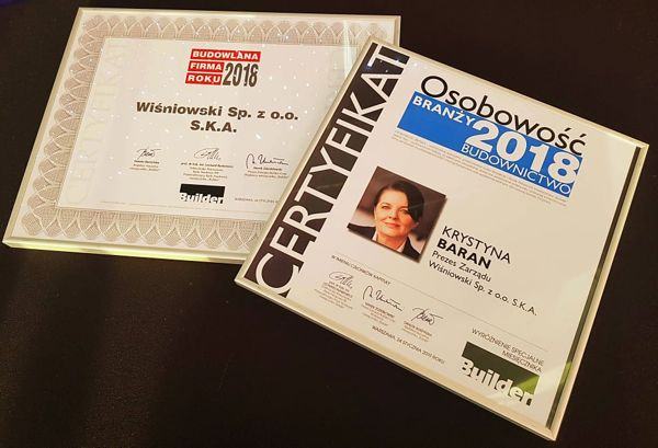 Budowlana Firma Roku i Osobowość Branży według miesięcznika Builder