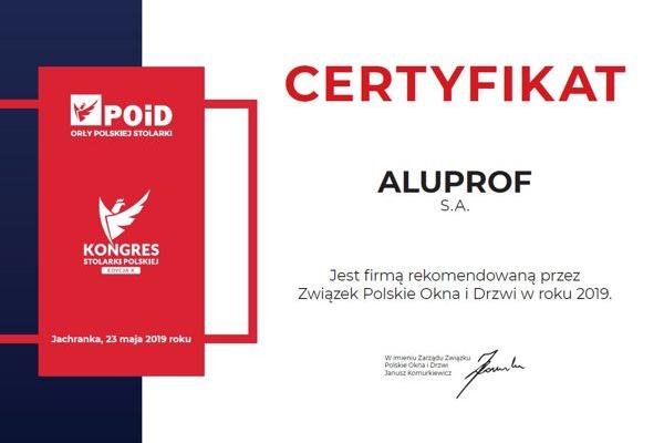 Aluprof z Orłem Polskiej Stolarki 2019
